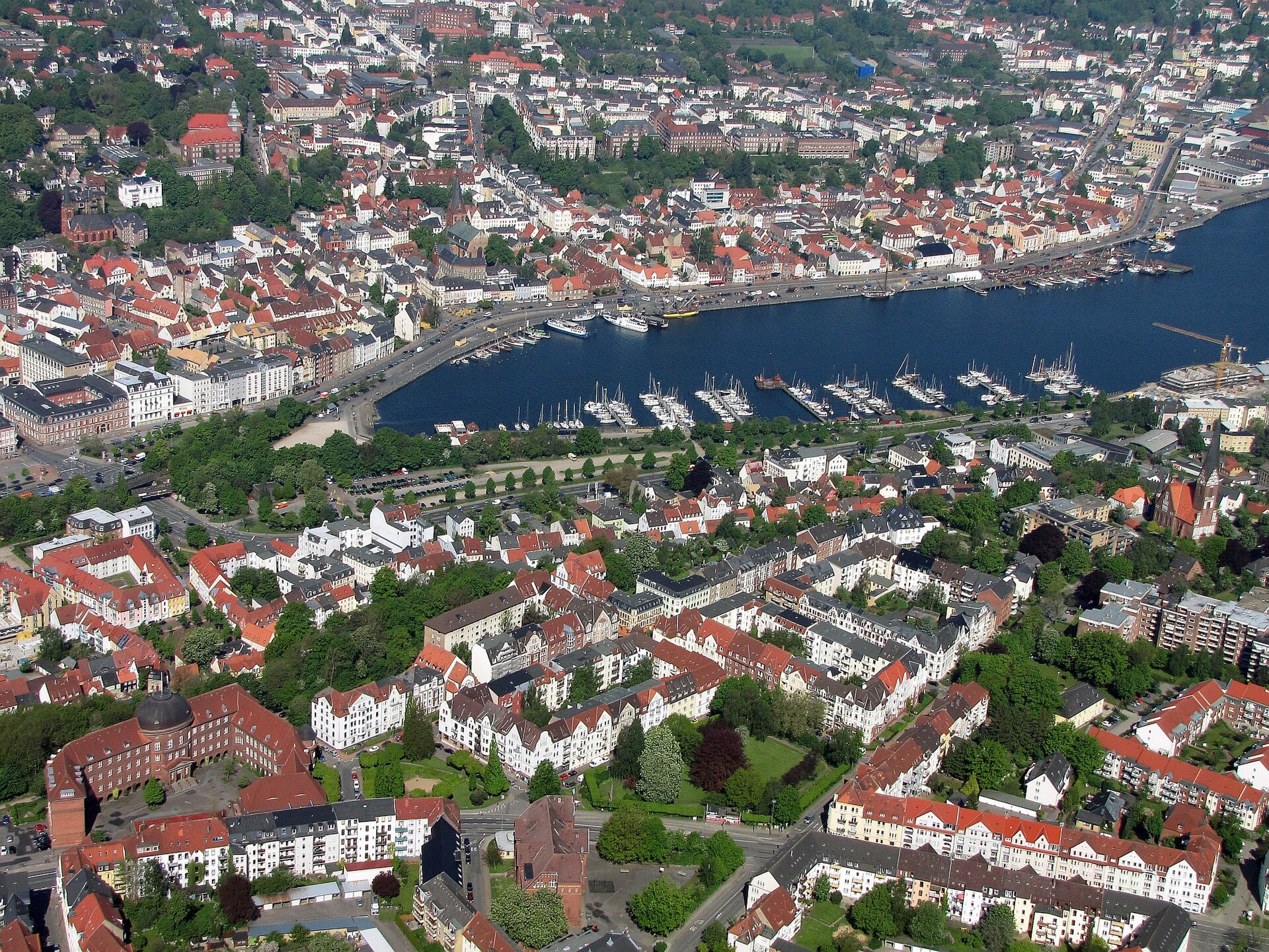 Stadtmotiv in Flensburg – Luftbild Flensburg Schleswig-Holstein Zentrum Stadthafen Foto 2012 Wolfgang Pehlemann Steinberg-Ostsee IMG 6187
